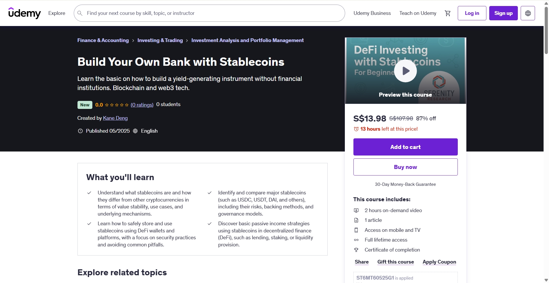 Build Your Own Bank with Stablecoins - Course Image 1